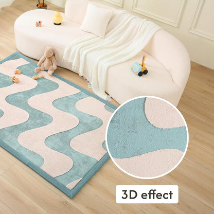Hakuna Matte CloudSoft Mat for Floor 60" x 80" Beige – Coral Velvet Memory Foam Rug – Non-Slip, Water-Resistant