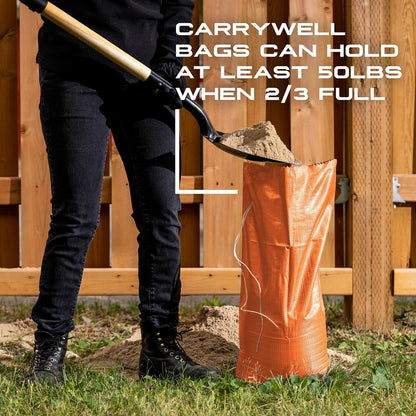 (Not Made in China) 20 Pack, Heavy Duty Sand Bags for Flooding, Empty Sandbags with Tie Strings, UV Protection 1600 Hours, Flood Control,14in x 26in, Sandbag for Weight, 50lb Capacity, White