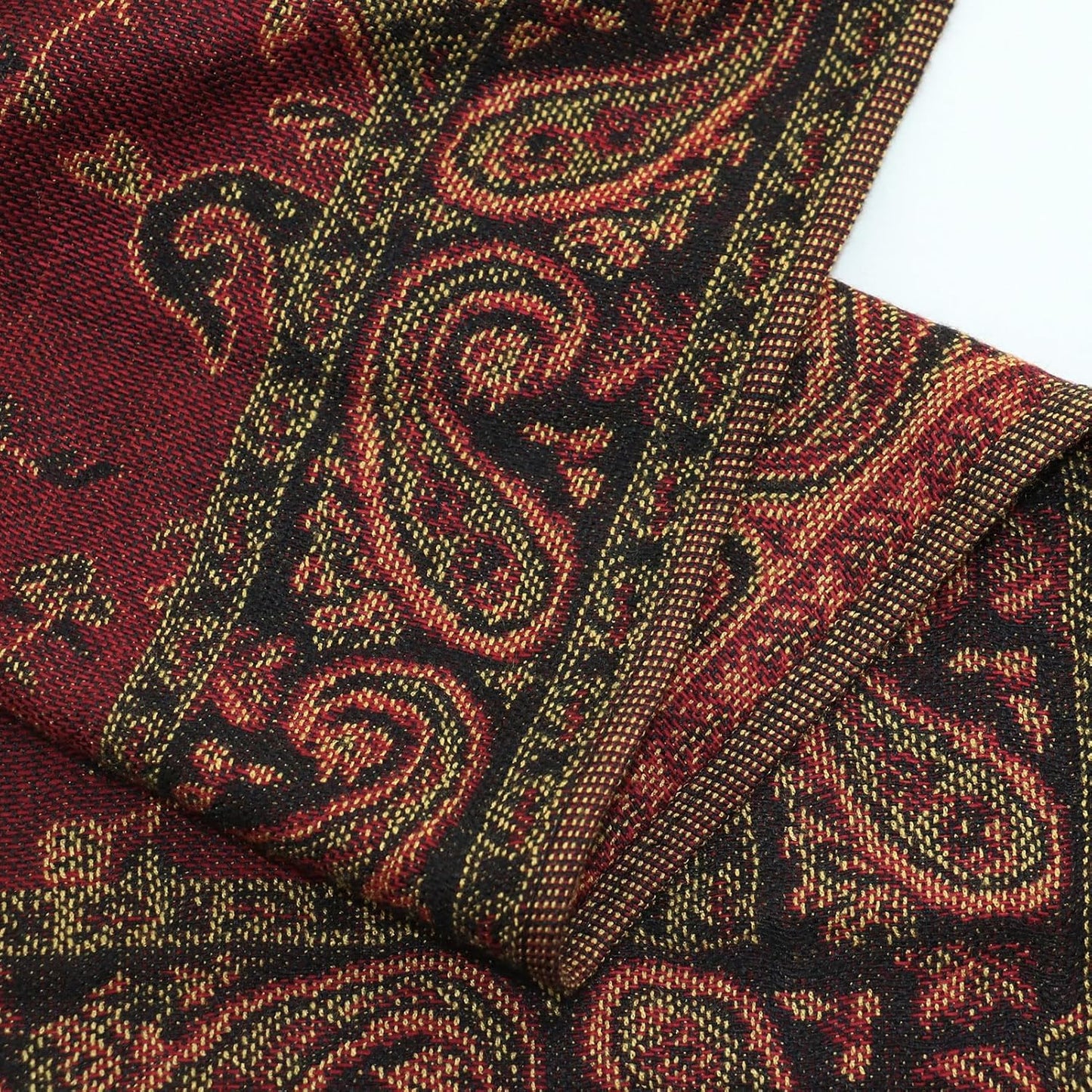 Ciormis Two Tone Silky Paisley Pashmina Shawl Scarf,Soft Women's Rave Jacquard Pashminas Wrap Scarves