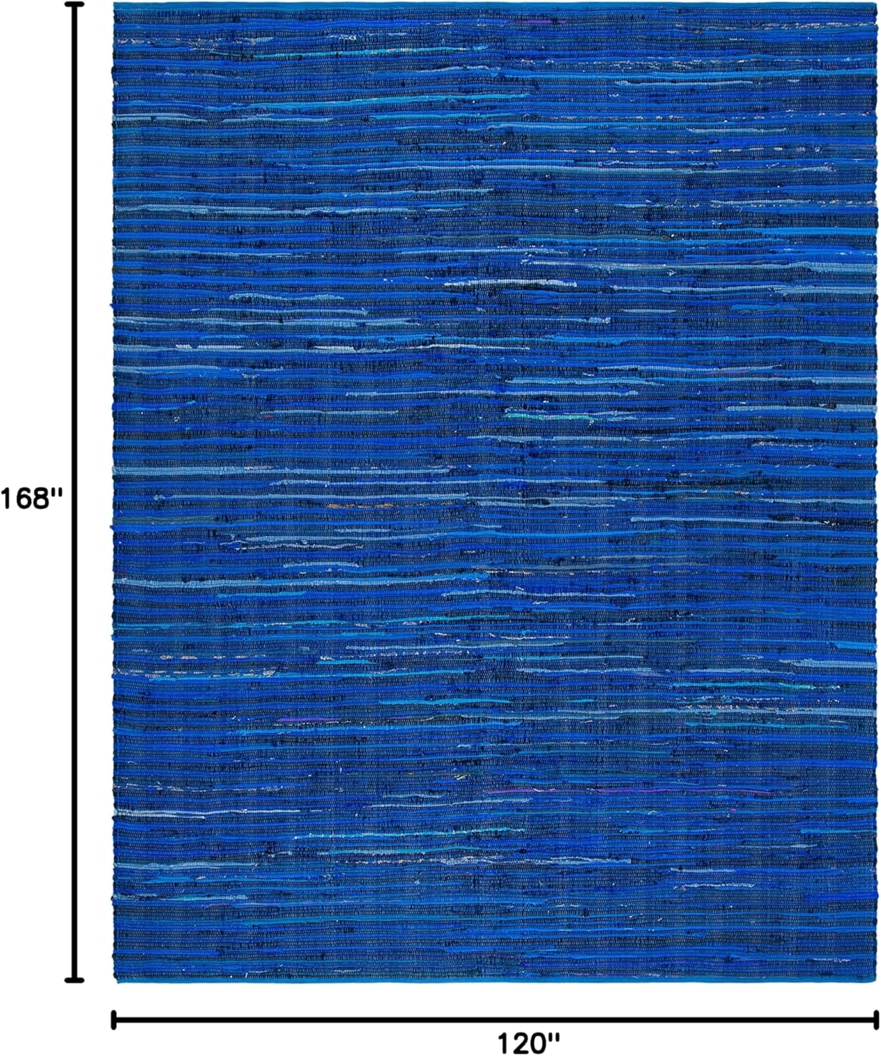 SAFAVIEH Area Rug 3x5 - Rag Rug Collection - Blue & Multi, Handmade Cotton, Boho Stripe Pattern, Ideal for Entryway, Living Room, Bedroom, Dining Space (RAR130B)