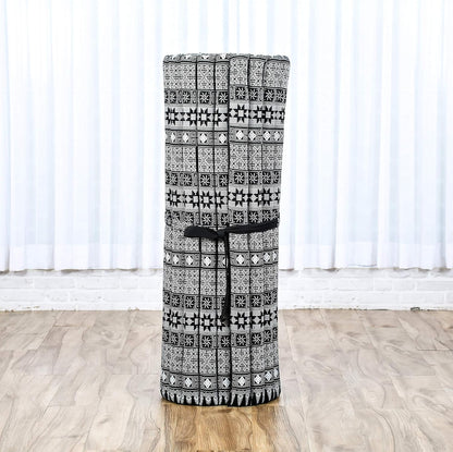 Leewadee - Kapok Roll Mat – Handcrafted Folding Sleep & Relaxation Mattress from Thailand, Ideal as Guest Bed, Camping Mat, Yoga Mat or Traditional Futon, 75 x 39 inches, Anthracite