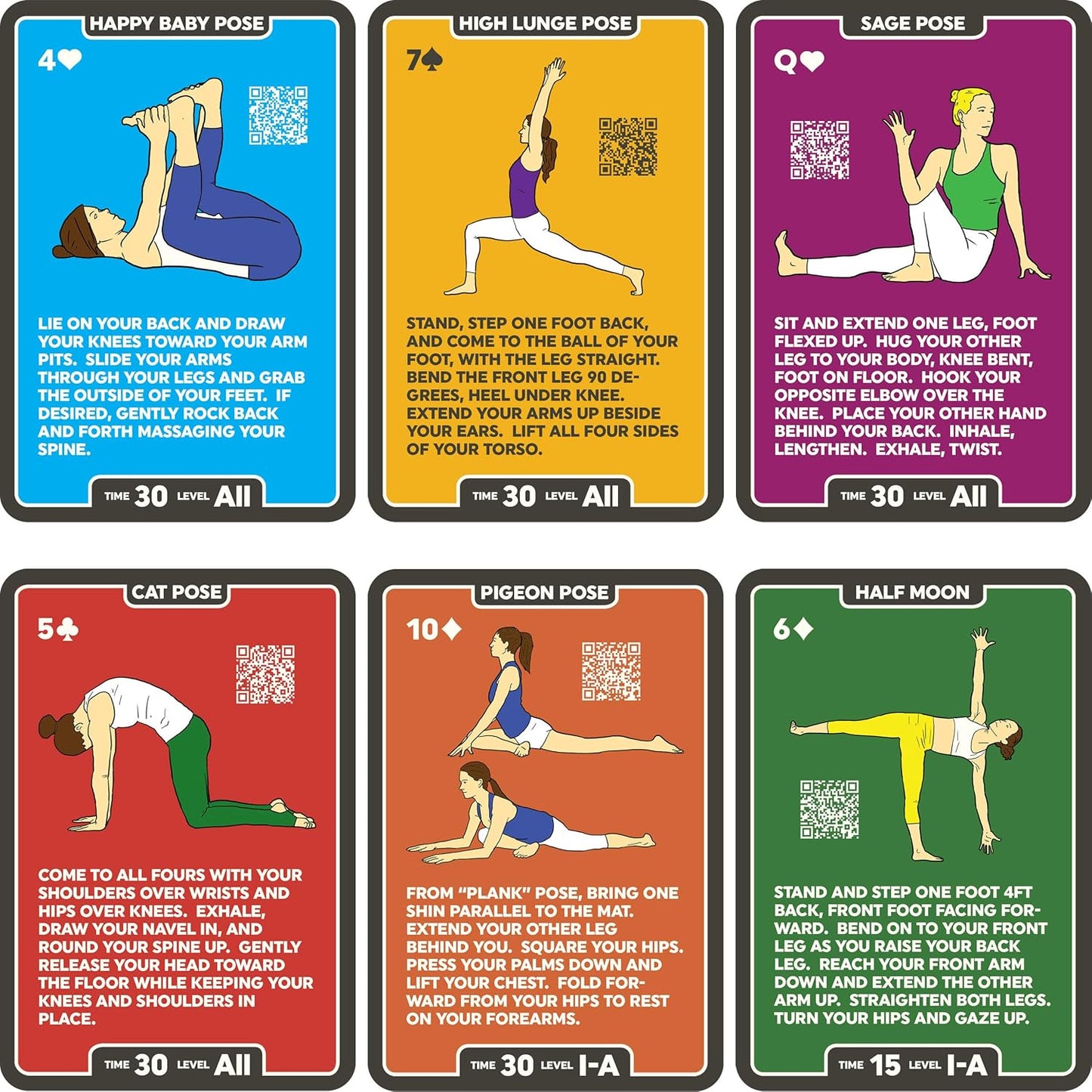 Stack 52 Yoga Exercise Cards: Designed by Certified Yoga Instructor. Video Instructions Included. Beginner to Advanced Poses and Asana Workout Games. Improve Fitness and Flexibility. (Base Deck)