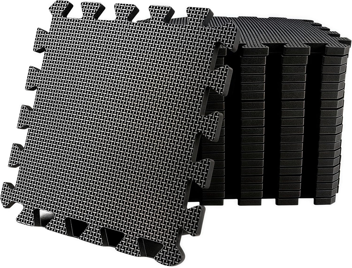 20 Sq Ft Gym Floor Mats (20 Tiles) – High-Density EVA Interlocking Foam Floor Tiles – Puzzle Exercise Mat for Home Gym, Workout Equipment, Weightlifting, Kids Play Area