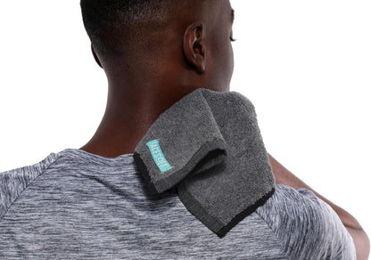 Facesoft Yoga Towel - Infused with Activated Charcoal to Detoxify and Sweat - Made with Eco-Friendly Aqua-Cotton Yarn - Biodegradable and Sustainable - All Ages