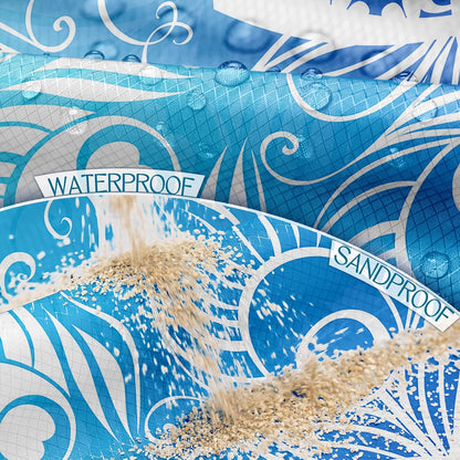 BYDOLL Beach Blanket Waterproof Sandproof Large Sand Free,78''X81''/10'X9' Oversized Sandless Lightweight Blanket Picnic Mat for Beach Travel Camping Hiking with Stakes