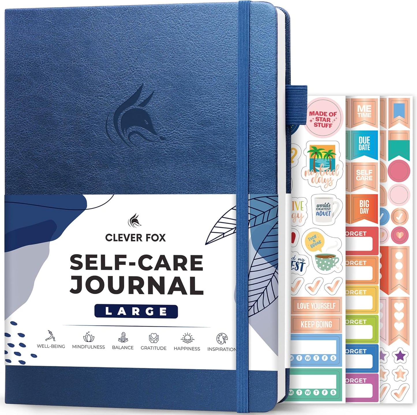 Clever Fox Self-Care Journal – Daily Reflection Notebook – Mental Health & Personal Development Planner, Meditation & Mood Log, A5 (Turquoise)