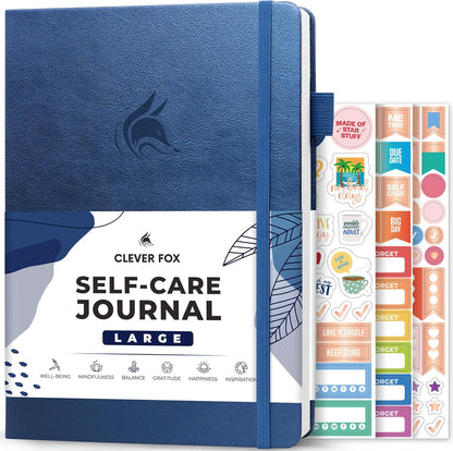 Clever Fox Self-Care Journal – Daily Reflection Notebook – Mental Health & Personal Development Planner, Meditation & Mood Log, A5 (Turquoise)
