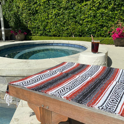 Del Mex Classic Mexican Blanket, Large Authentic Woven Falsa Throw (70"x50"), Artisan Southwest Décor for Beach, Yoga, Outdoors (Lavender)