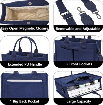 ZHMO Canvas Tote Bag for Women,Women's Bags Crossbody Bags Work Laptop Tote Bag Large Handbags Purse for Travel Nurse Teacher