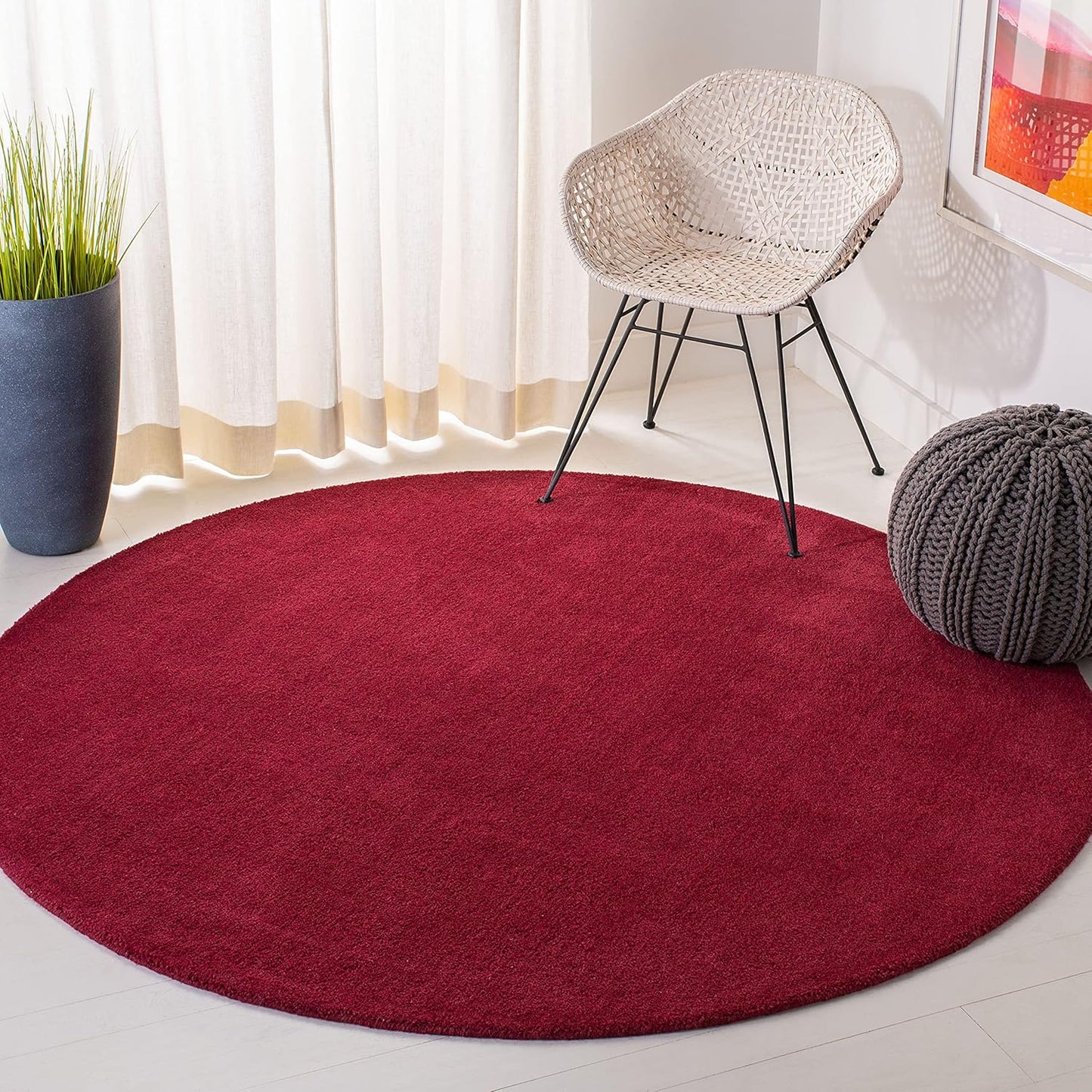 SAFAVIEH Himalaya Collection 6' Round Black HIM610C Handmade Premium Wool Area Rug