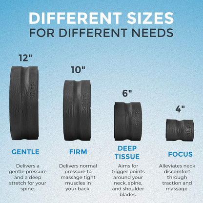 Chirp Wheel Foam Roller – Targeted Back & Neck Relief, Lumbar Spine Stretcher, Spinal Decompression Back Stretcher, Massage Roller with Density Foam for Physical Therapy, Supports 500lbs, 4-Pack Black