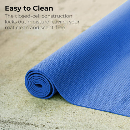 10-Pack Yoga Mat, 68" x 24" Non Slip Exercise Mat, 4mm Thick Gym Mat for Fitness and Stretching, Bulk Non Toxic Yoga Mats for Schools and Studios