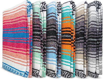 Benevolence LA Authentic Handwoven Mexican Blanket | Yoga Blankets, Outdoor, Picnic, Beach, Camping | Equestrian Saddle | Serape 50x70 inches - Coral, Pack of 1