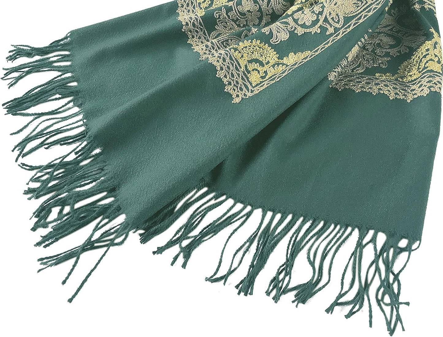 Urban CoCo Women's Embroidered Oversize Tassel Shawl Scarf Wraps for Women