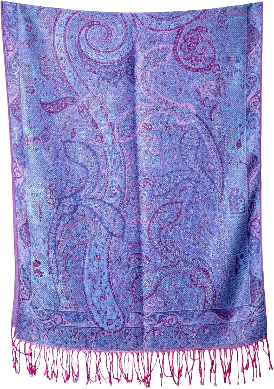 Achillea Reversible Paisley Pashmina Rave Scarf – Exotic Indian Shawls and Wraps for Evening Dresses, Festivals, All Seasons - Colors B