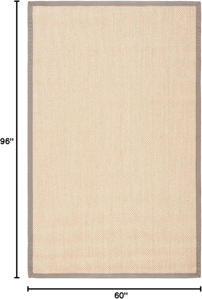 SAFAVIEH Area Rug 11x15 - Natural Fiber Collection - Large - Maize & Linen Color, Sisal, Woven Design with Border (NF141B) - Colors A