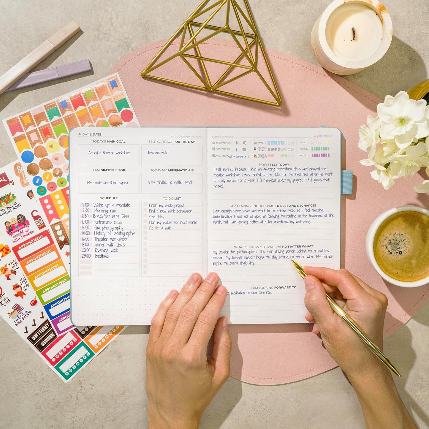 Clever Fox Self-Care Journal – Daily Reflection Notebook – Mental Health & Personal Development Planner, Meditation & Mood Log, A5 (Turquoise)