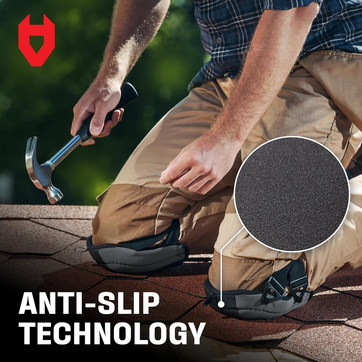 NoCry Flooring Knee Pads for Men with Extra-Wide Gel & Thick Foam Cushion — Floor-Safe Anti-Slip Leather Kneepads for Construction Work with Reinforced Adjustable Straps and Military-Grade Rivets