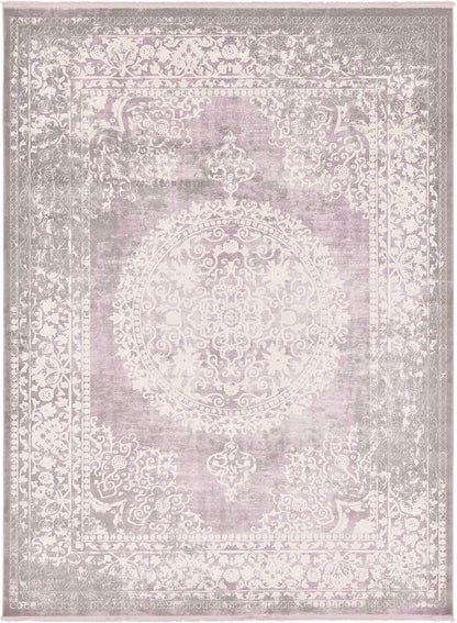 Unique Loom New Classical Collection Area Rug - Olwen (4'Round, Purple/ Gray)