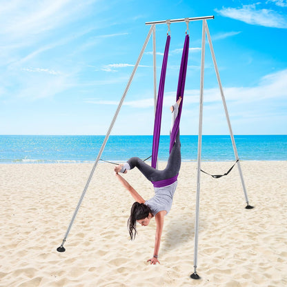 Houseables Aerial Silks, Yoga Swing, Aerial Yoga Hammock, Ariel Silk, Gymnastics Swing, Acrobatics Equipment, For Home, Indoor, Outdoor, Arial Setup, Rig, Sling, Portable
