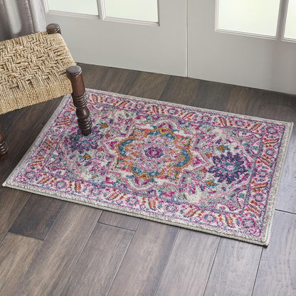 Nourison Home Passion Teal Multicolor 9' x 12' Area Rug - Easy Clean, Non Shedding, Bed Room, Living Room, Dining Room, Kitchen (9' x 12')