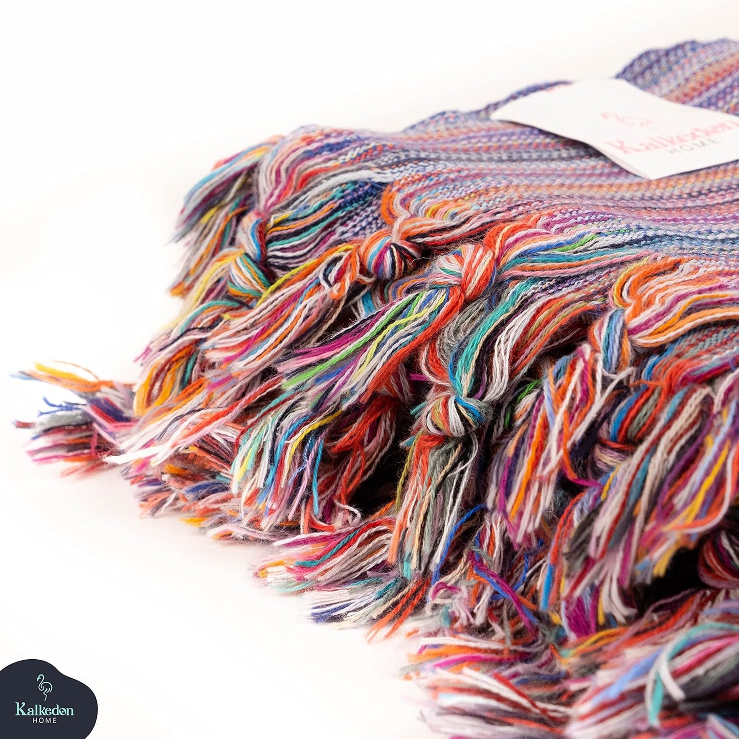 Kalkedon Towels Rainbow Beach Towel | Sarong |Luxurious Turkish Towel | Turkish Cotton Beach Blanket |Picnic Blanket |Peshtemal | Wrap | Pareo |Yoga Blanket (Purple)