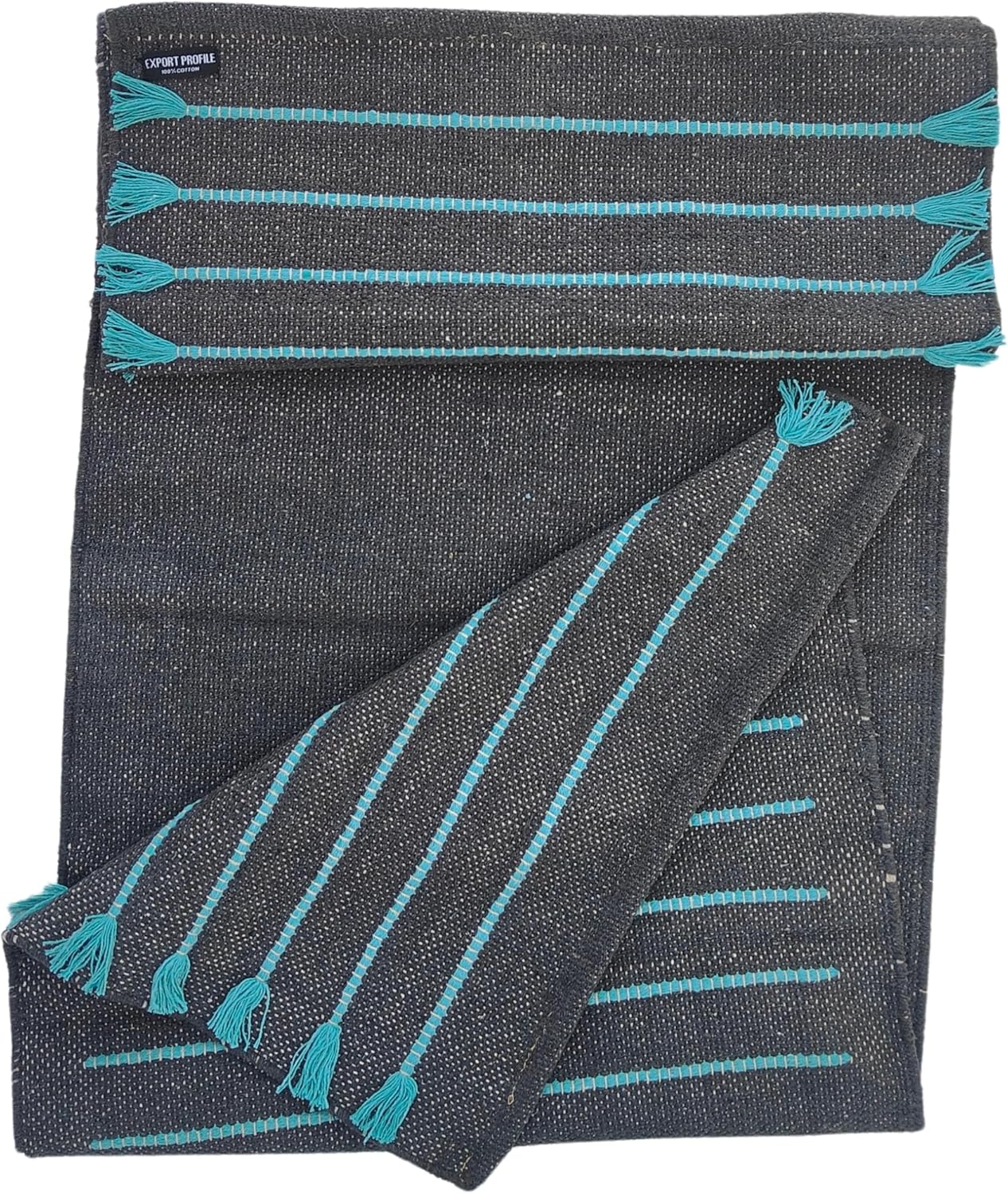 Indian Handmade100 % Organic Anti Skid Multi Colour Cotton Yoga Mat - Eco-Friendly Hand-Woven Rug - Non-Slip & Thick (24”x72”x5mm) for Hot yoga & Everyday Fitness at Home - Comfortable & Foldable Extra-Long Mat