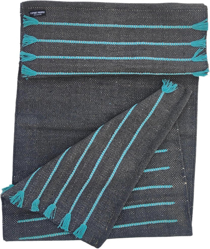 Indian Handmade100 % Organic Anti Skid Multi Colour Cotton Yoga Mat - Eco-Friendly Hand-Woven Rug - Non-Slip & Thick (24”x72”x5mm) for Hot yoga & Everyday Fitness at Home - Comfortable & Foldable Extra-Long Mat