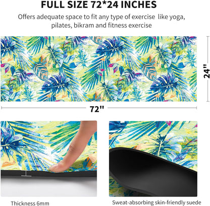nuveti Yoga Mat Print Extra Thick TPE Non Slip Fitness Exercise Mat with Carrying Bag,72"x24" Extra Thick 6MM Exercise & Workout Mat for Yoga, Pilates Fitness and Floor Exercises - Colors A