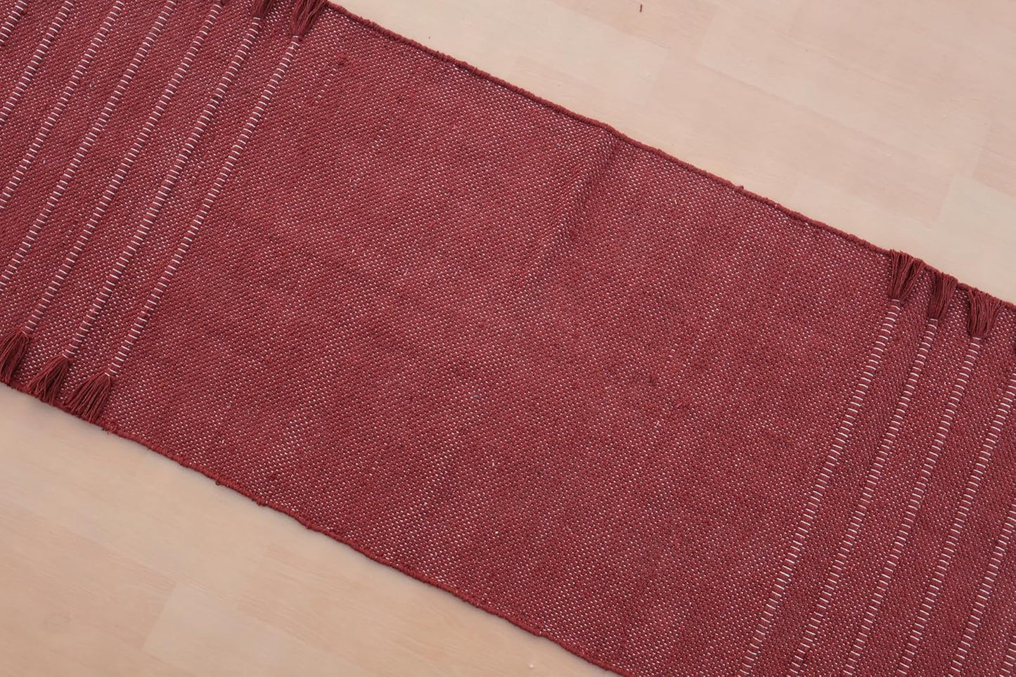 Jaipur Art & Rugs Cotton Yoga Rug - Eco-Friendly Hand-Woven Thick Mat (24”x72”x5mm) for Everyday Fitness at Home - Comfortable & Extra-Long - Colors B