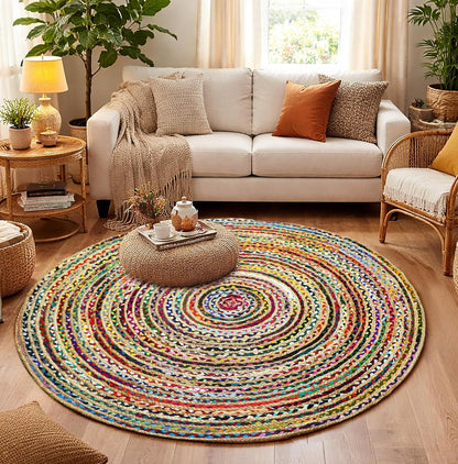 COTTON CRAFT Jute Rug - 2 Pack Braided 100% Jute Door Mat - Woven Neutral Reversible Small Rug - Entryway Kitchen Living Room Bedroom Bathroom Farmhouse Rustic Boho Throw Mat - 22 x 34 - Natural