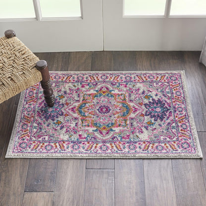 Nourison Home Passion Teal Multicolor 9' x 12' Area Rug - Easy Clean, Non Shedding, Bed Room, Living Room, Dining Room, Kitchen (9' x 12')