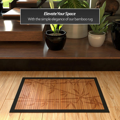 Red Lantern Bamboo Rug - Little Leaf - 4' x 6'