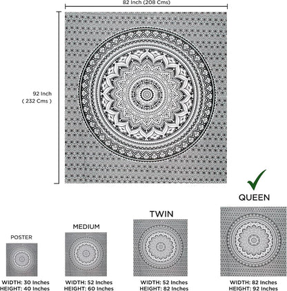 raajsee Indian Cotton Green Tapestry Mandala Wall Hangings- Tapestry For Bedroom - Indie Wall Tapestry Hippie Room Decor - Boho Small Tapestrys Aesthetic 30x40 Inches
