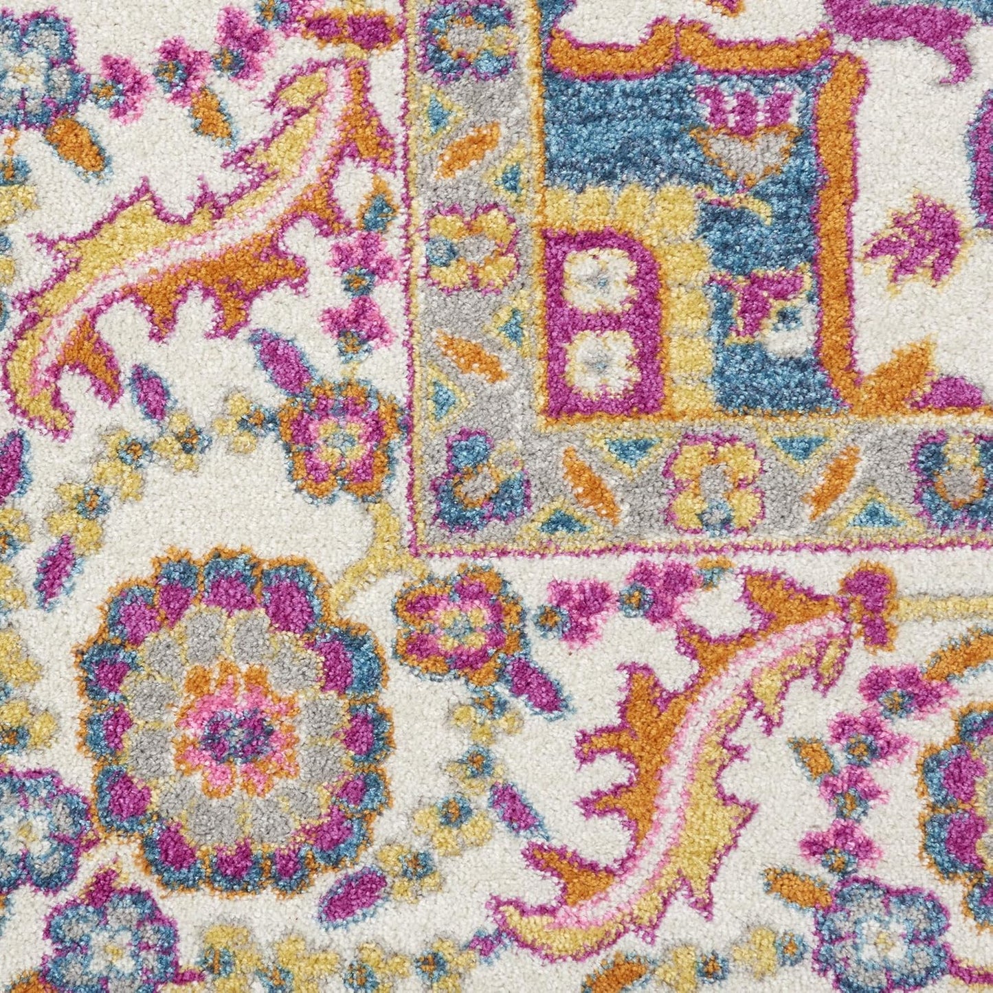Nourison Home Passion Teal Multicolor 9' x 12' Area Rug - Easy Clean, Non Shedding, Bed Room, Living Room, Dining Room, Kitchen (9' x 12')