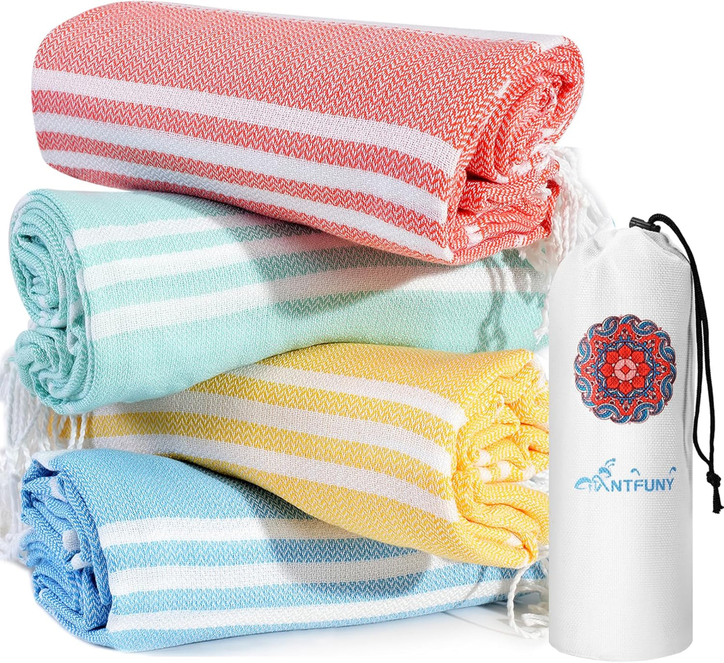 Antfuny Turkish Beach Towels Vacation Essentials Quick Dry Sand Free Oversized Bath Pool Swim Towel Extra Large XL Blanket Adult Travel Cruise Accessories Must Haves Clearance Stuff Necessities - Colors A