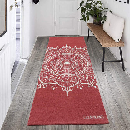 Hand Woven 100% Cotton Yoga Mat- Thick Handloom Made in India- for Gym Floor Exercise - Runner for Bedroom