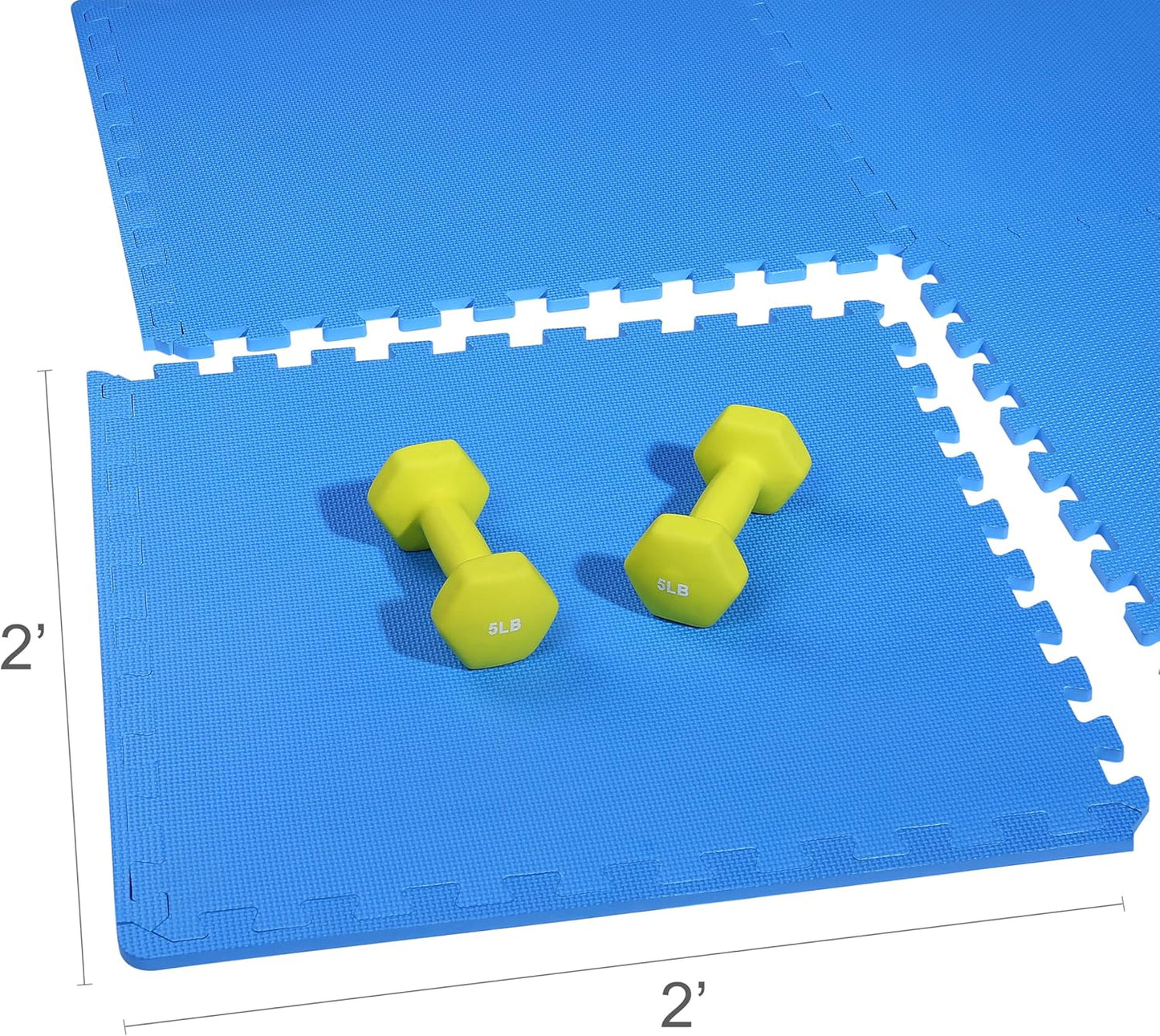BalanceFrom Puzzle Exercise Mat 1" Thick, EVA Interlocking Foam Floor Tiles for Home Gym, Mat for Home Workout Equipment, Floor Padding for Kids, Black, 24 in x 24 in x 1 in, 24 Sq Ft - 6 Tiles