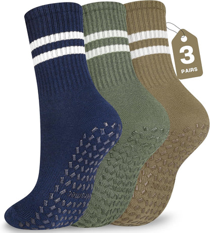 Pilates Socks with Grips for Yoga, Barefoot, Ballet, Barre, Hospital Non Slip Anti Skid Socks for Women and Men
