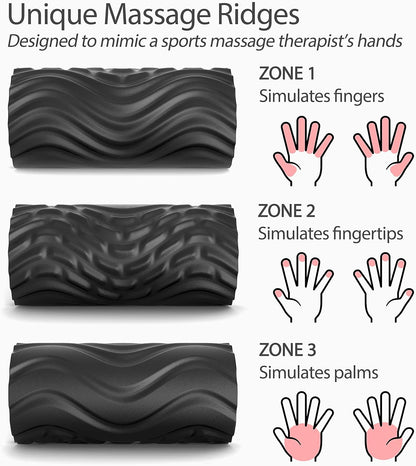 Zyllion Vibrating Peanut Massage Ball with 4 Modes - Cordless Rechargeable Electric Deep Tissue Massager Roller for Muscle Pain Relief, Orange, ZMA-30