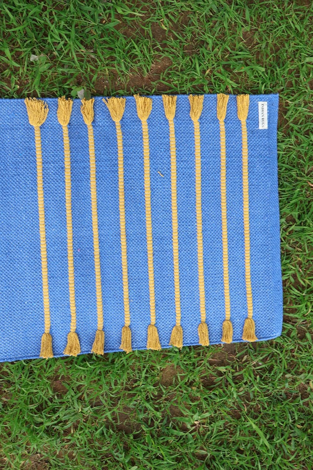 Cotton Organic Yoga Mat - Eco-Friendly Hand-Woven Rug - Handloom Foldable Yoga Mat for Everyday Fitness Maditation Rug - (24”x72”)