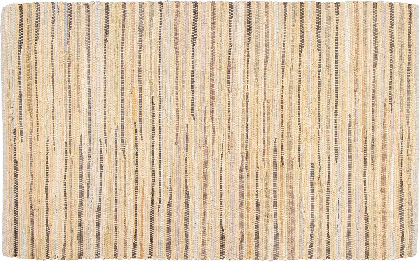 Ramanta Home 100% Cotton Chindi Hosiery Rug 24x36 Inch - Dark Multi, Farmhouse Reversible Soft Bohemeian Rugs Ideal for Entryways, Kitchen, Bedroom | Durable Lightweight Handmade Accent Doormat