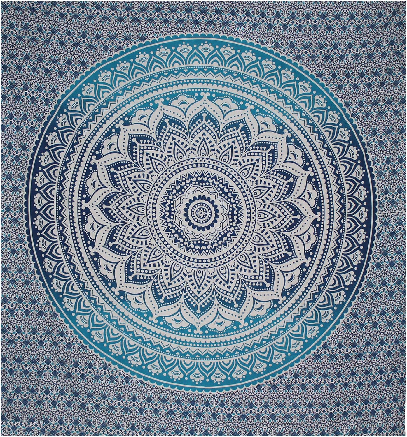 raajsee Indian Cotton Green Tapestry Mandala Wall Hangings- Tapestry For Bedroom - Indie Wall Tapestry Hippie Room Decor - Boho Small Tapestrys Aesthetic 30x40 Inches