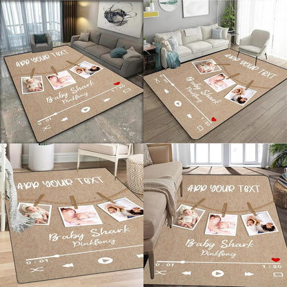 Personalized Family Name Initials Monogram Pink Rug, Shining Butterfly Printed Carpets for Girls Kids Butterfly Theme Living Room Indoor Bedroom Decor 5'×7' Soft Polyester Yoga Mat