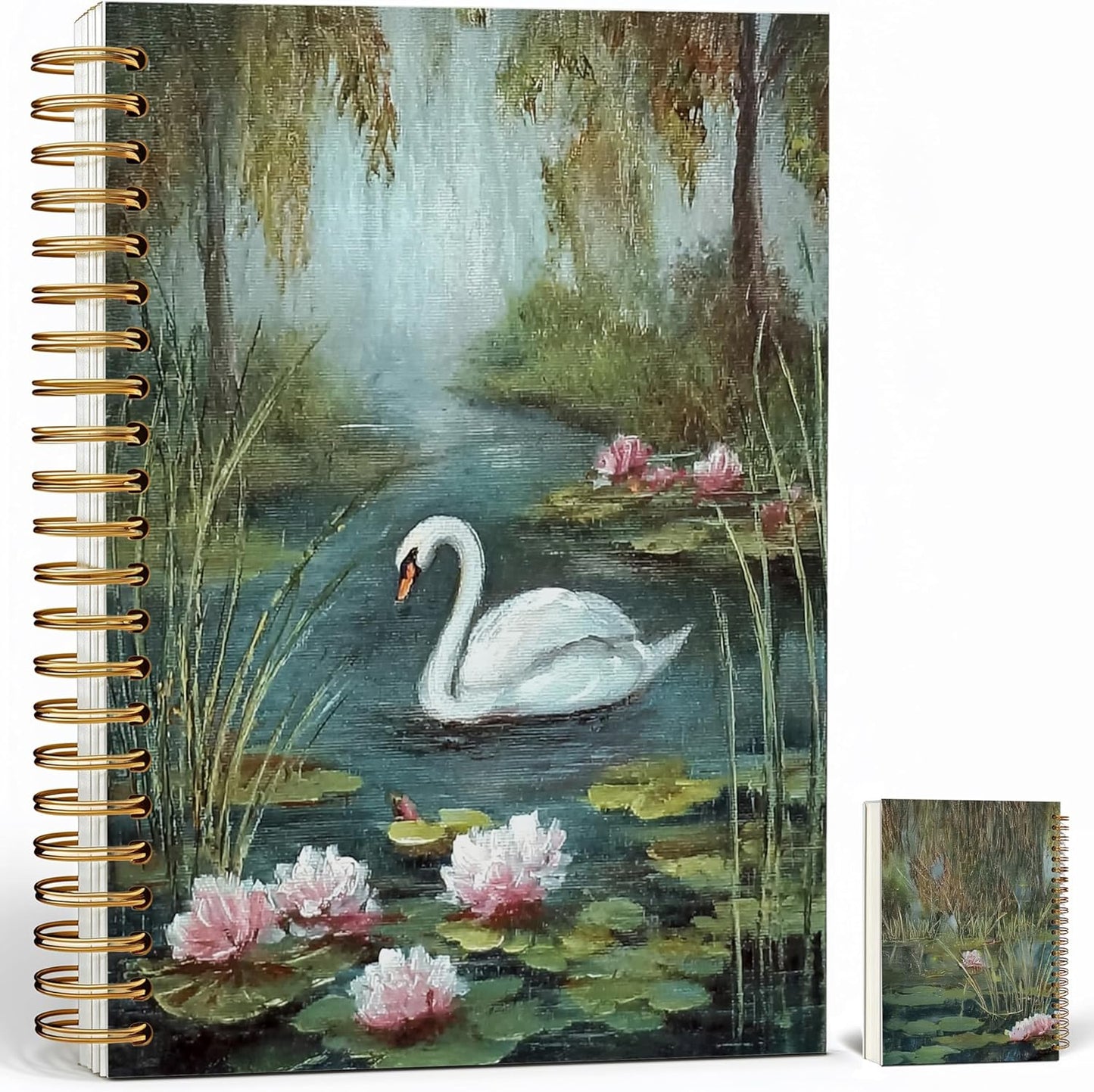 Journaling Notebooks for Women, Lotus Notebook -Meditation Yoga Spiritual Inspirational Planner Notebook Journal Gifts, A5 Spiral Journal Notebook Office Supplies Gifts for Women Birthday Christmas (Golden)