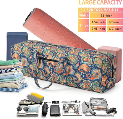 Boulder Bee | Yoga Mat Bag | Large Yoga Mat Carrier with Wet Pocket | Yoga Gifts | Gym Tote Bag for Women