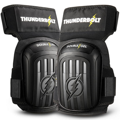 Thunderbolt Knee Pads for Men Construction Knee Pads for Work for Men and Women with Double Gel for Gardening Flooring Roofing Heavy Duty with Extra Thick Foam and Strong Adjustable Non-Slip Straps
