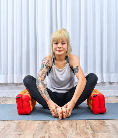 Leewadee Yoga Block – Floor Cushion for Yoga Practice, Meditation Seat Cushion for Workouts Filled with Kapok