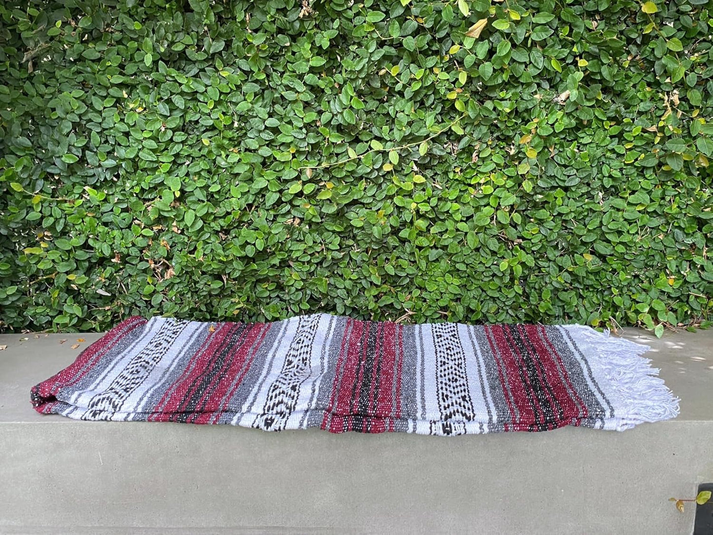Del Mex Classic Mexican Blanket, Large Authentic Woven Falsa Throw (70"x50"), Artisan Southwest Décor for Beach, Yoga, Outdoors (Lavender)