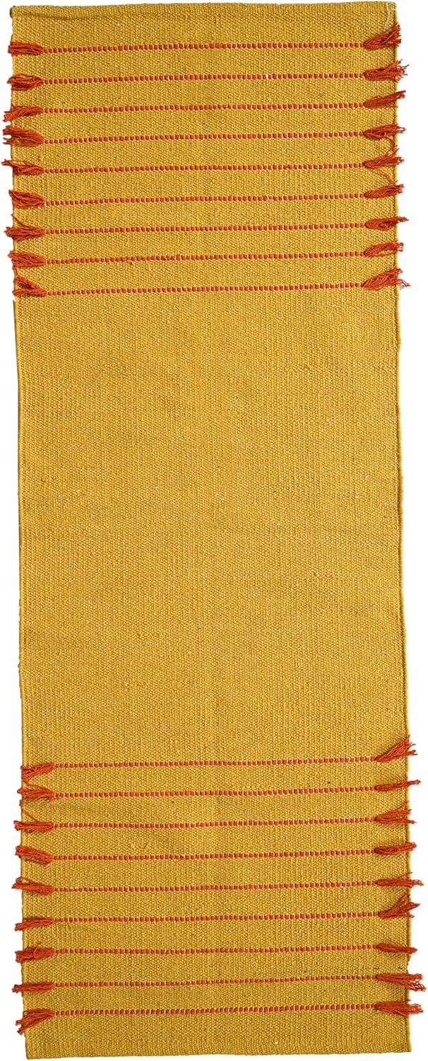 Indian Handmade 100% Organic Cotton Yoga Mat, Hand Woven Rug, Yoga Mat For Everyday Fitness at Home Comfortable Foldable Long Mat